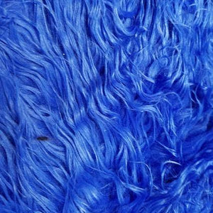 Royal Blue Faux Fake Mongolian Animal Fur Fabric Long Pile
