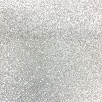 White Glitter Sparkle Metallic Faux Fake Leather Vinyl Fabric / 40 Yards Roll