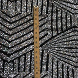 Black Silver Bombshell Stretch Sequin Fabric