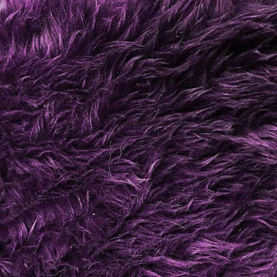 Eggplant Faux Fake Fur Solid Shaggy Long Pile Fabric