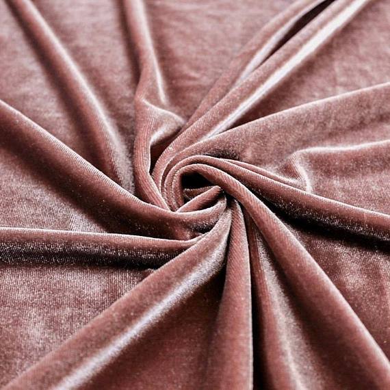 Mauve Stretch Velvet Fabric / 60 Yards Roll
