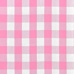 Pink Checkered Gingham 1" Poly Cotton Fabric