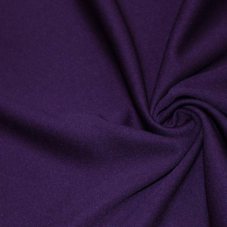 Purple Solid Stretch Scuba Double Knit Fabric / 50 Yards Roll
