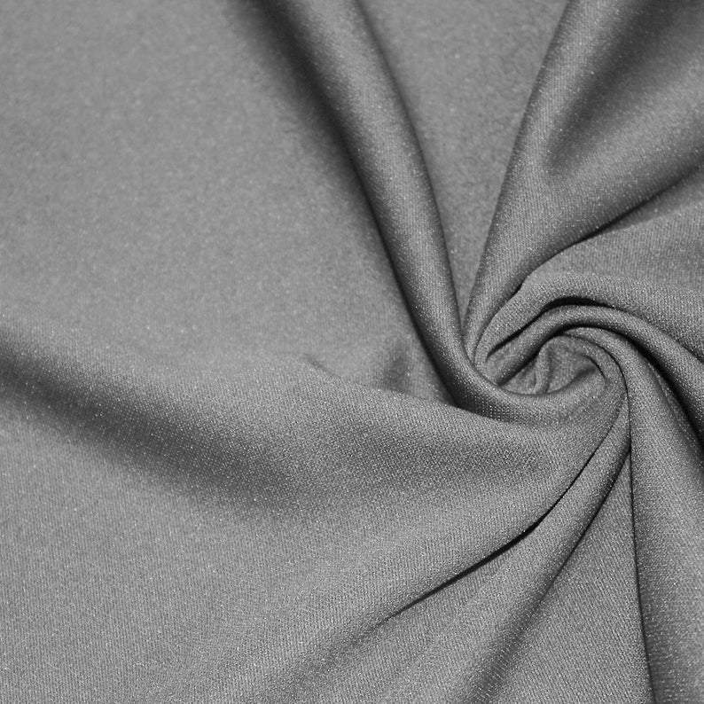 Gray Solid Stretch Scuba Double Knit Fabric / 50 Yards Roll