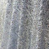 Silver Seaweed Glitz Sequin Mesh Fabric