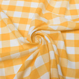 1" inch Tangerine White Checkered Gingham Polyester Poplin Fabric