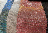 Rust Poly tricot lame 2 way stretch Glitter All Over Foil Fabric