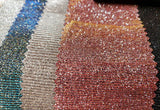 Rust Poly tricot lame 2 way stretch Glitter All Over Foil Fabric
