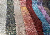 Rust Poly tricot lame 2 way stretch Glitter All Over Foil Fabric