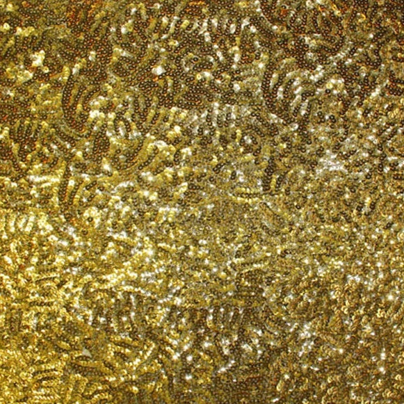 Gold Seaweed Glitz Sequin Mesh Fabric