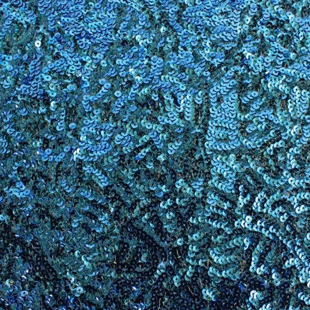 Turquoise Seaweed Glitz Sequin Mesh Fabric