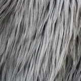 Grey Faux Fake Fur Solid Shaggy Long Pile Fabric