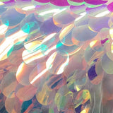 Lilac Transparent Big Dot Large Paillette Sequin on Mesh Fabric