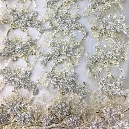 LIGHT CHAMPAGNE Emperor's Lace Fabric