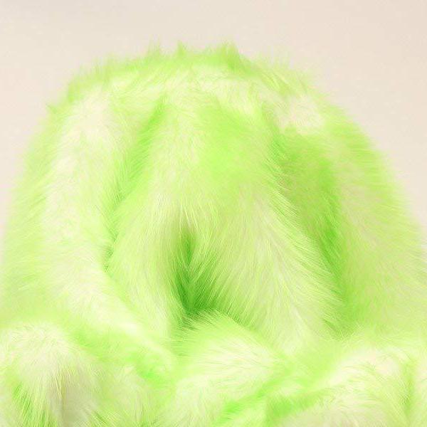 Lime Faux Fur Candy Shaggy Fabric Long Pile