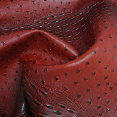 Deadpool Red Mutant Ostrich Gator Embossed Vinyl Fabric / 50 Yards Roll