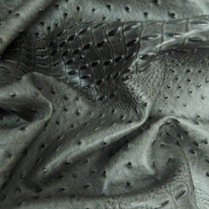 Charcoal Mutant Ostrich Gator Embossed Vinyl Fabric / 50 Yards Roll