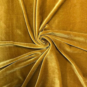 Gold Velvet Stretch Fabric