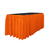 14 Ft. x 29 in. Orange Accordion Pleat Polyester Table Skirt