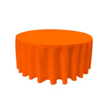 Orange 100% Polyester Round Tablecloth 120"