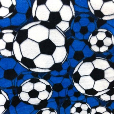 Overlapping Soccer Balls Anti Pill Print Fleece Fabric