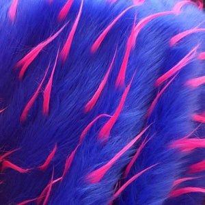 Royal Fuchsia Faux Fur Two Tone Spiked Shaggy Long Pile Fabric