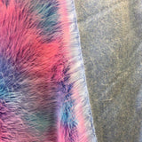 Royal Backing Faux Fur Wave Rainbow Fur Fabric