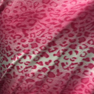 Pink Snow Leopard Fleece Fabric