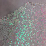 Rainbow White Beyonce Lace Fabric - Evening Gown Lace