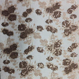 Brown Peach Roses 2 Tone Sequins Lace Fabric