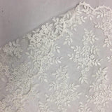 Off White Forbidden Primrose Floral Mesh Lace Fabric