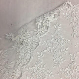 White Forbidden Primrose Floral Mesh Lace Fabric
