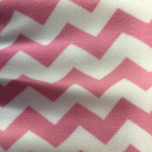 Pink Print Chevron Anti Pill Fleece Fabric