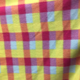 Lime Red Tartan Plaid Checkered Anti Pill Plaid Fleece Fabric