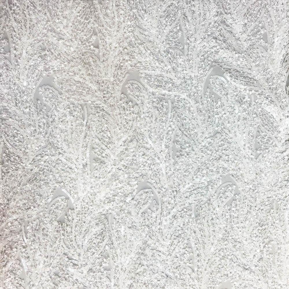 White Floral Metallic Sequin Lace
