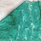 Teal Floral Metallic Sequin Lace