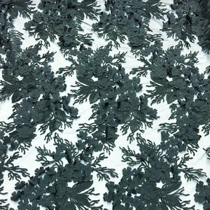 Black 3D Flower lace Fabric