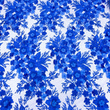 Royal Blue 3D Flower lace Fabric