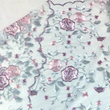 Lilac Flower and Blossom pattern Lace