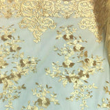 Gold Motif Lace Fabric