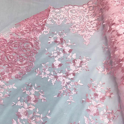 Coral Motif Lace Fabric