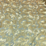 Gold Damask Pattern Lace Fabric