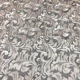 Gray Damask Pattern Lace Fabric