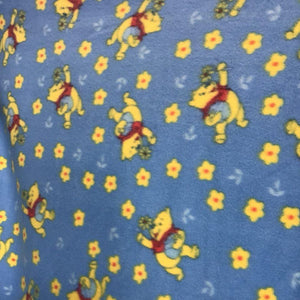 Winnie The Pooh on Blue Anti Pill Fleece Fabric