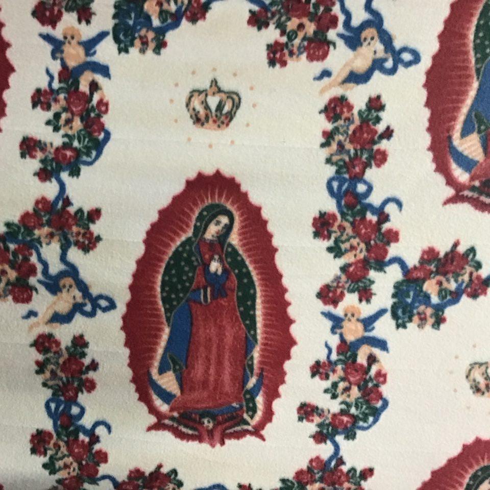 Virgin Mary Print Anti Pill Fleece Fabric