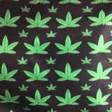 Marijuana Weed on Black Fleece Fabric Prints