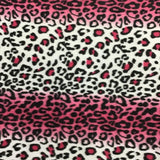 White Pink Leopard Animal Print Fleece Fabric