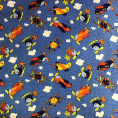 Helicopters & Airplanes Anti Pill Fleece Fabric