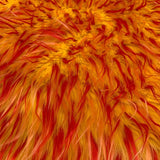 Red Orange on Lemon Spiked Three Tone Faux Fur Fabric