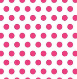 1/4" inches Fuchsia on White Dots Poly Cotton Fabric